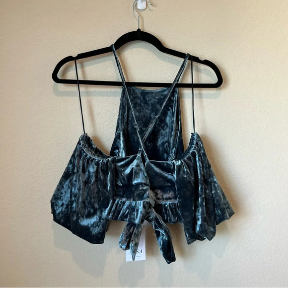 NWT Misa Los Angeles Velvet cold shoulder Vika Top - Picture 4 of 4